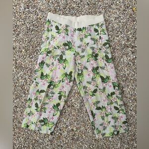 J Jill Love Linen wide leg floral crop pants - size S